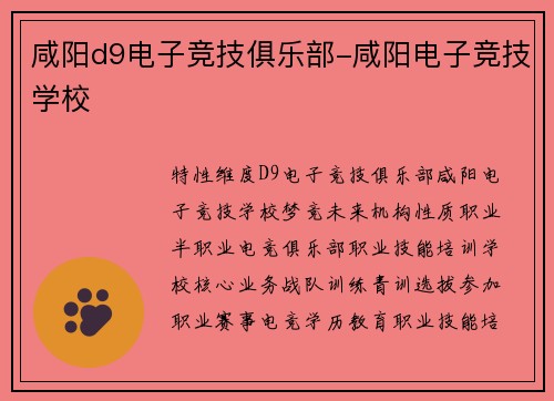 咸阳d9电子竞技俱乐部-咸阳电子竞技学校